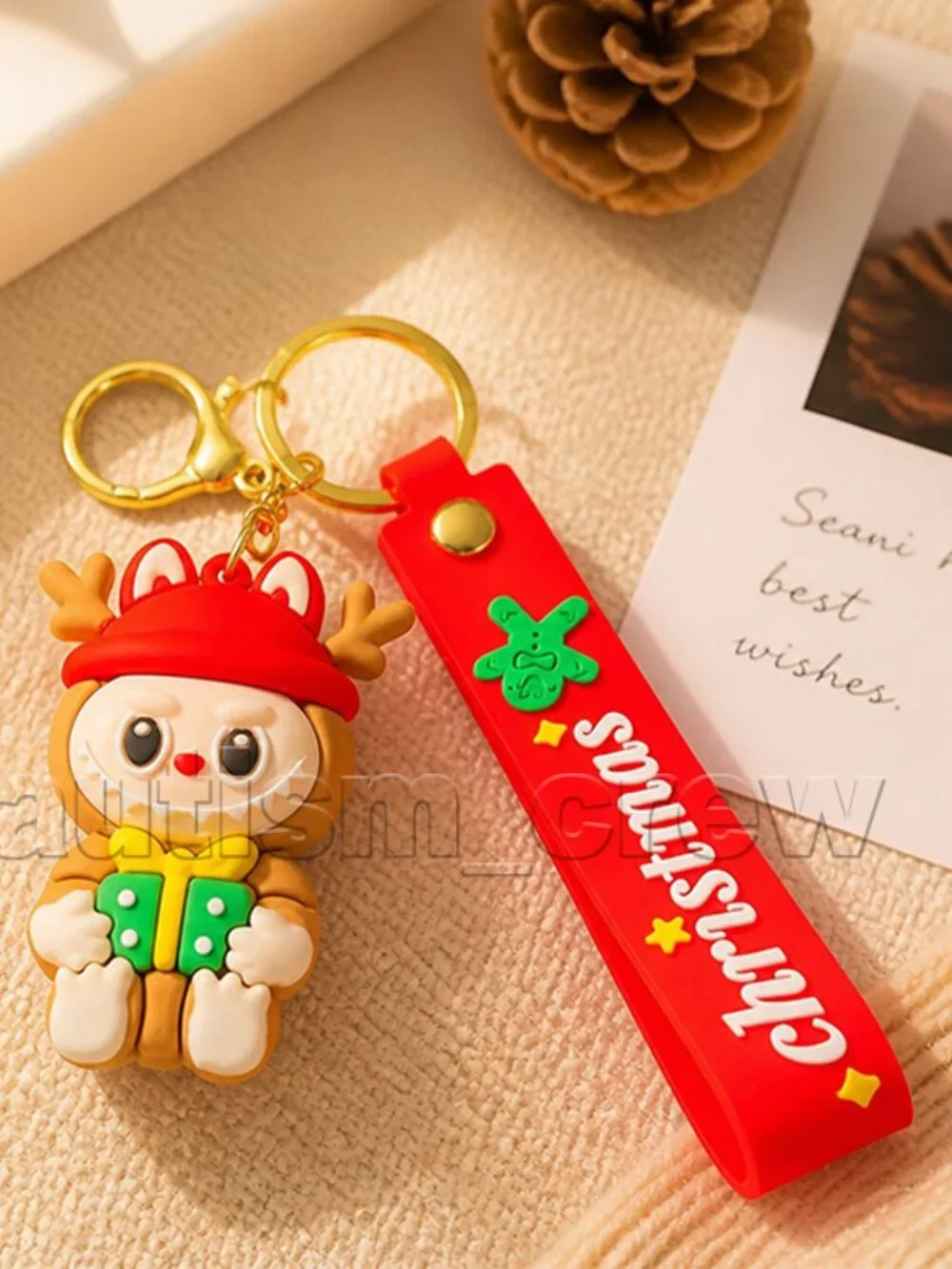 2/$14 💥🆕 Christmas Monster Keychain Wristlet Strap Silicone Keychain | 7388